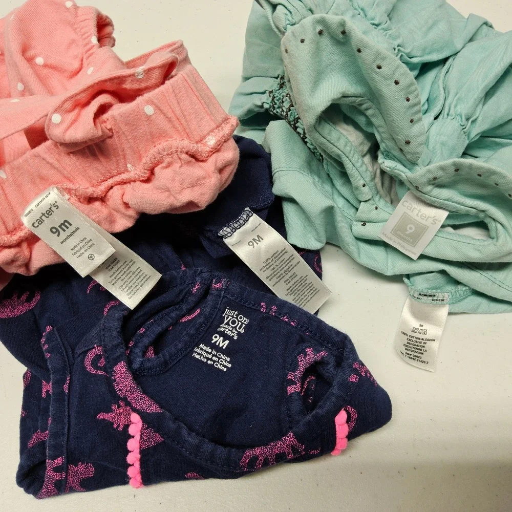 Baby Girl 9M Clothing Bundle - Carter's & Just One You - 3 Piece Lot